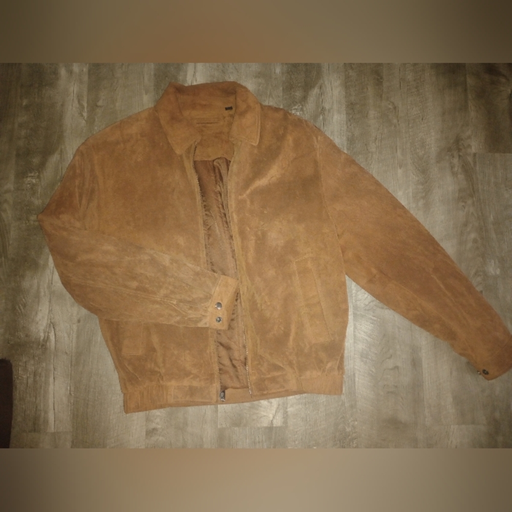 Roundtree And Yorke Real suede Mens Bomber Jacket Size Small
